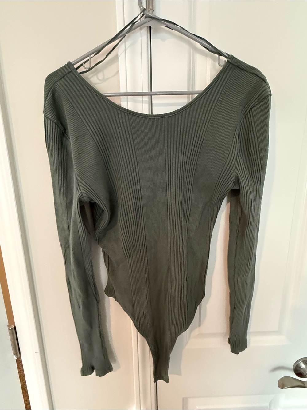 aerie Olive Green Ribbed Tank Bodysuit